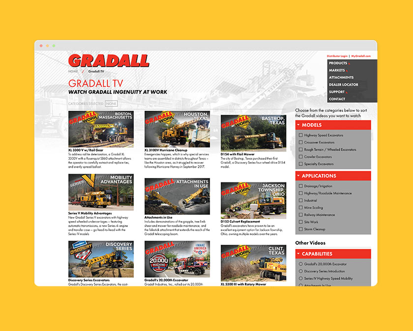 Gradall Discovery Series Excavator on the Road
